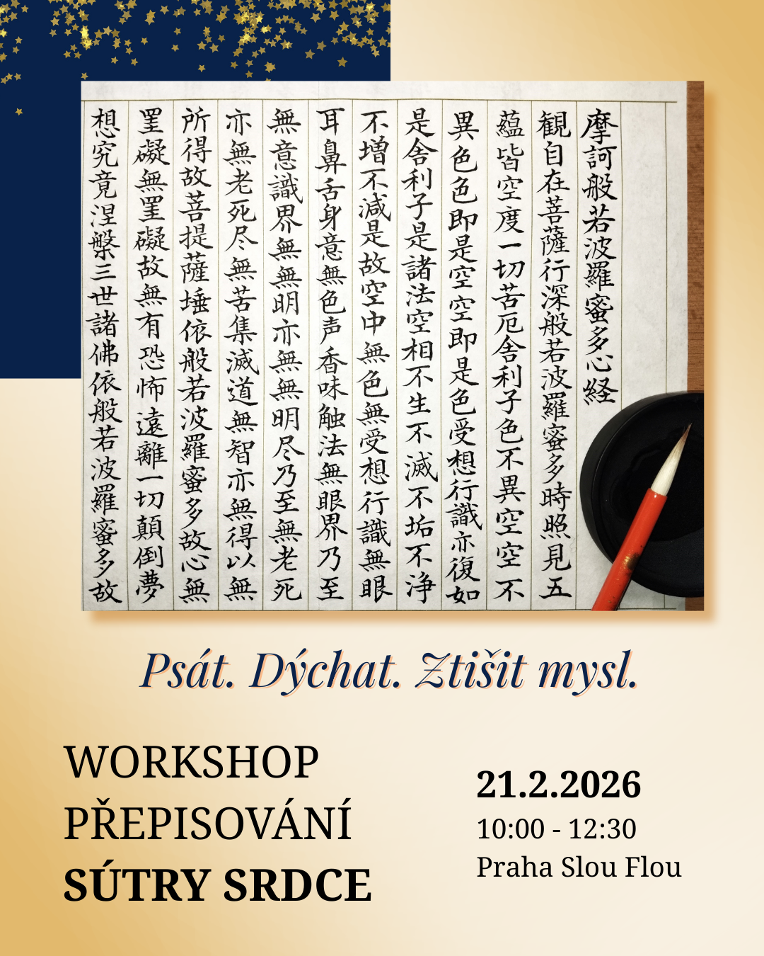 Workshop přepisování Sútry srdce